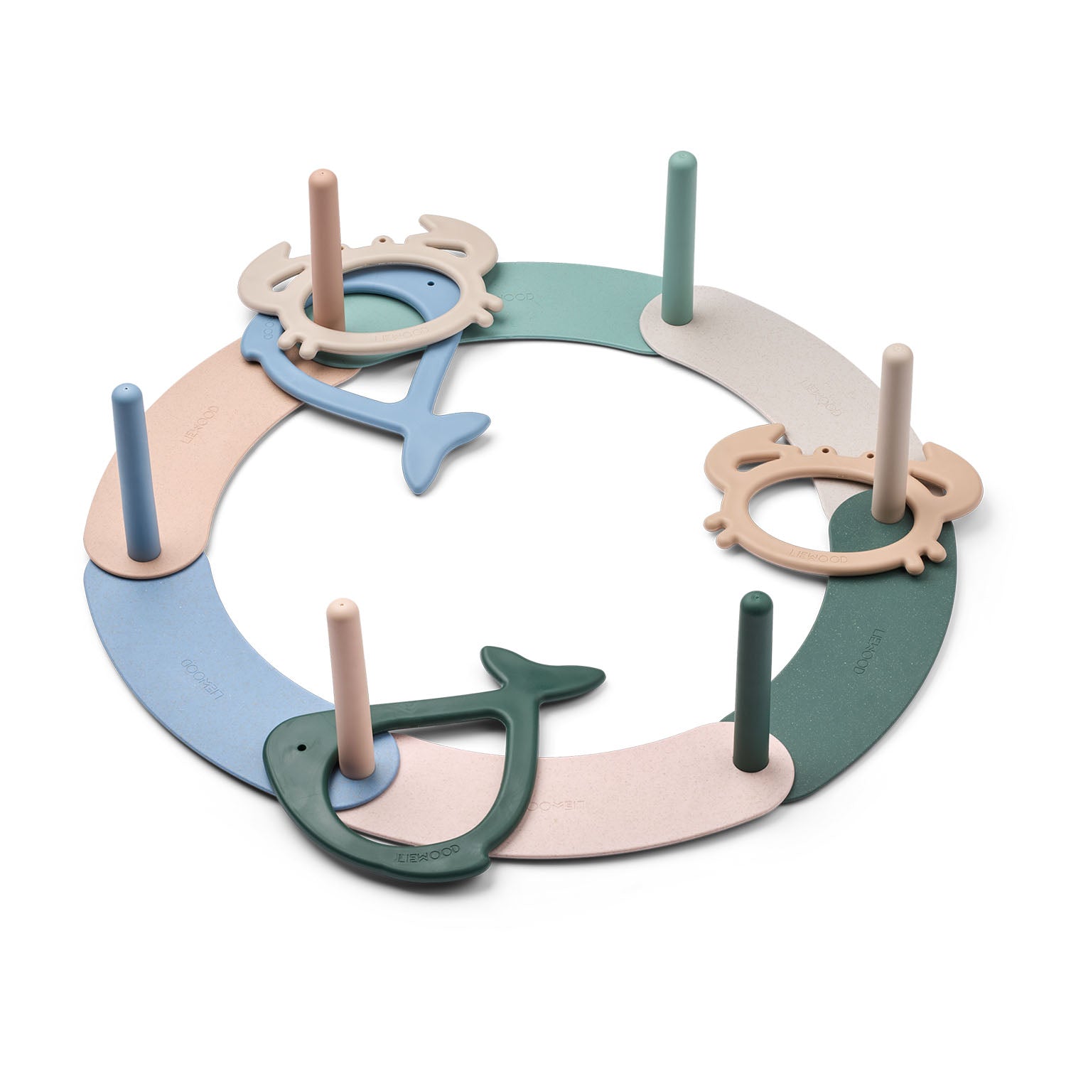 Liewood Noova Ring Toss Game Sea Creature with 4 colorful rings.