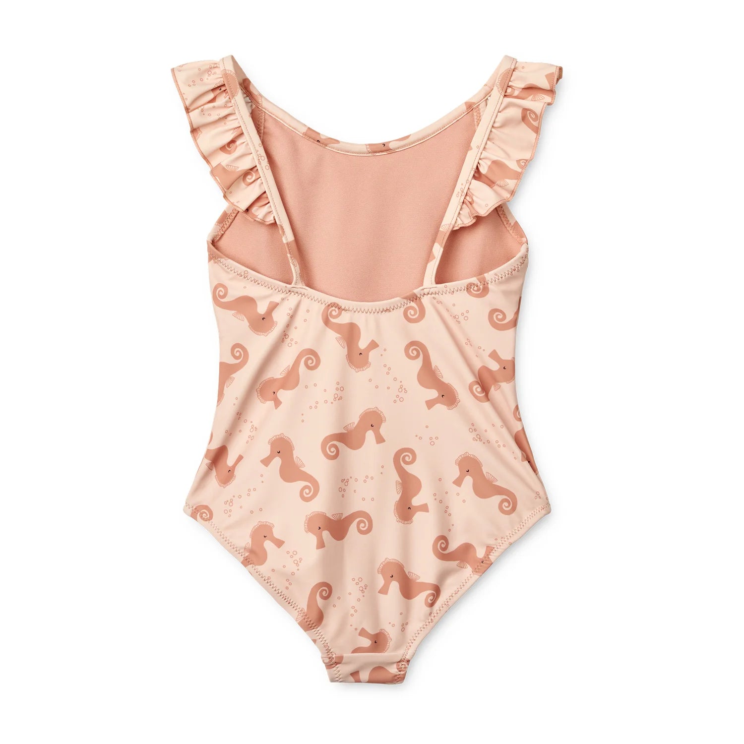 Back view of the swim suit in a white background.