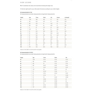 Liewood Cloth Size Guide