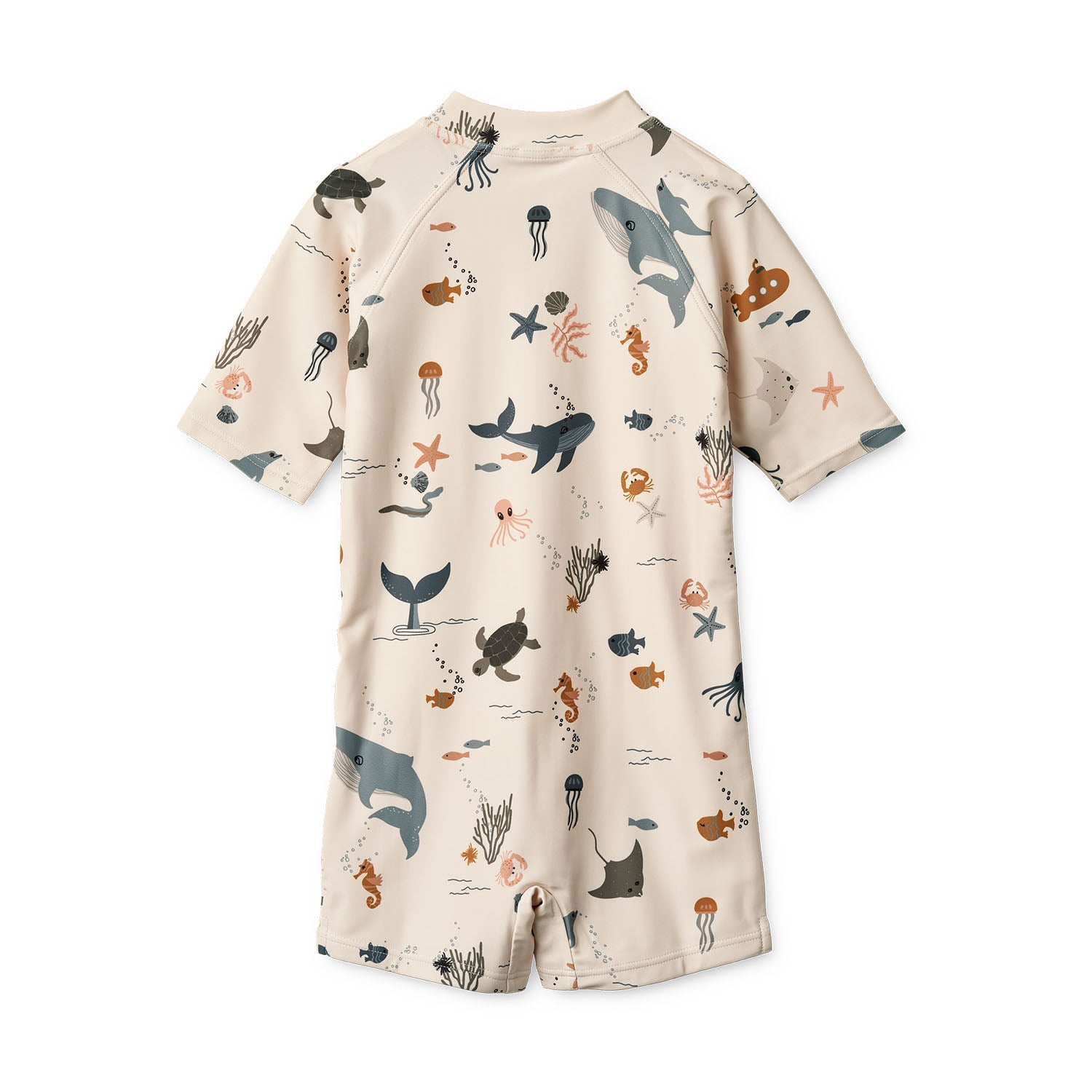 Back design of liewood swim jumpsuit sea creature sandy.