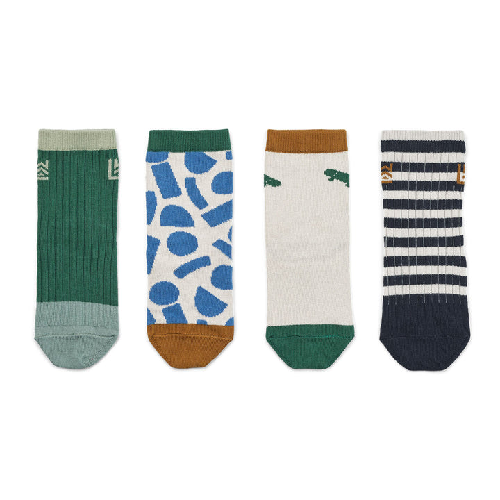 Liewood Silas Cotton Socks 4 Pack - Paint Stroke / Sandy