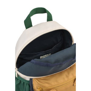 Liewood backpack showing inside logo and compartment.