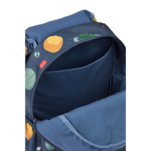 Spacious backpack with visible main compartment and front zip pocket