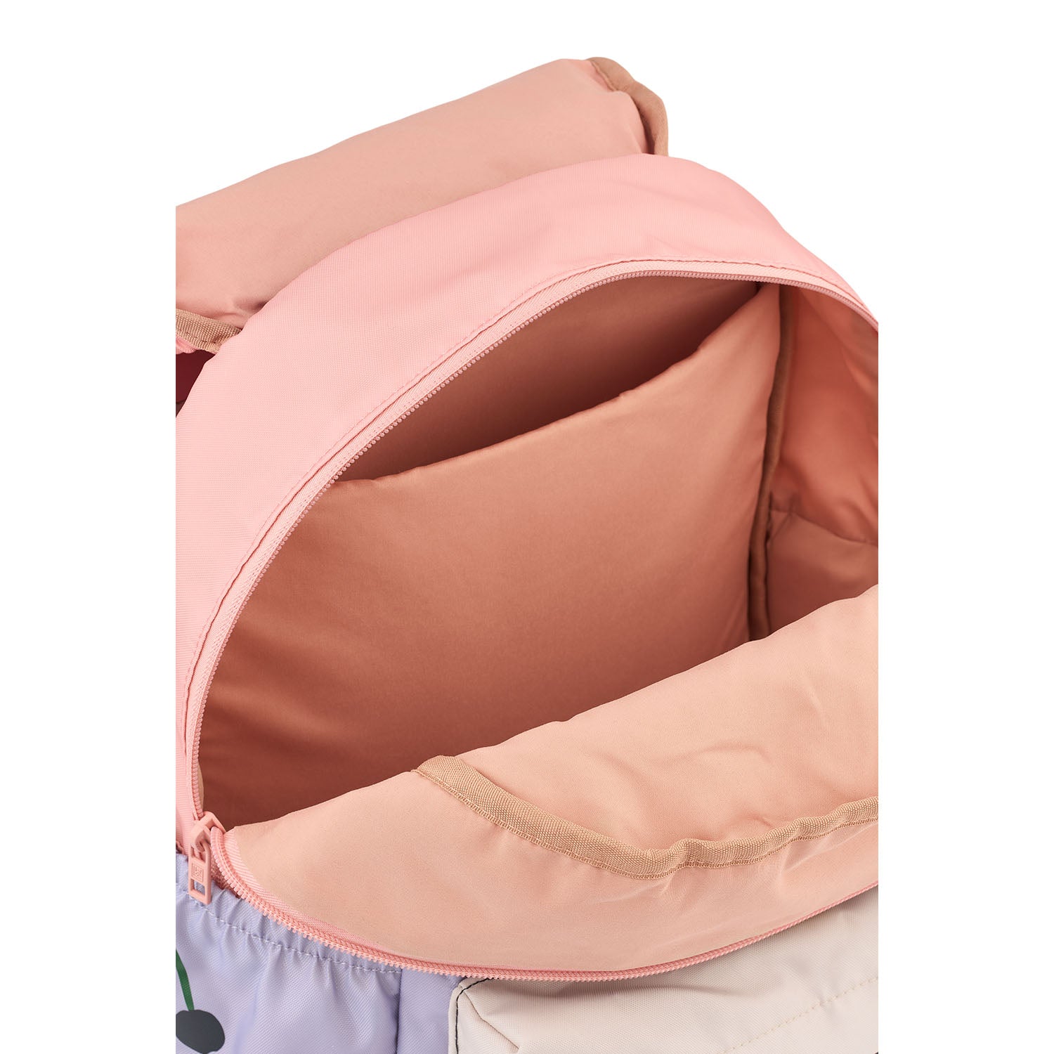Interior compartments of Liewood Johnny School Backpack for organisation.