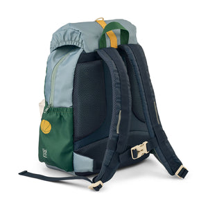 Liewood Johnny School Backpack placed on floor showing full structure