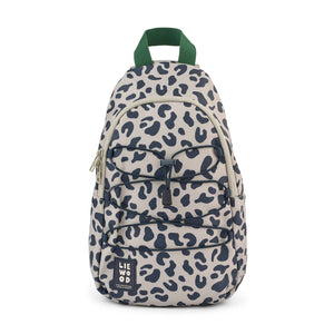 Phoenix One Shoulder Backpack LW20870 Mega Leo Mist Mix 1 Liewood kids leopard print sling backpack with front bungee cord