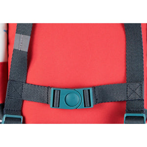 Durable school backpack with secure chest strap