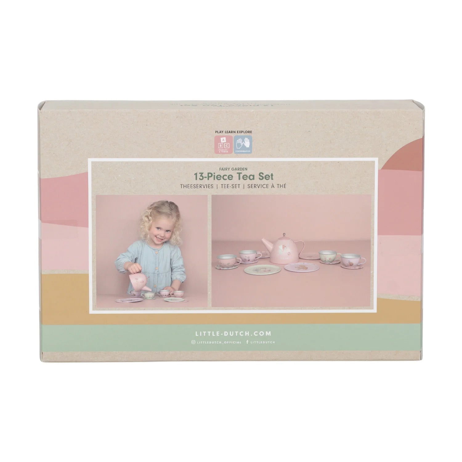 Little Dutch Tea Set - Fairy Garden, 13 Piece, Multicolour