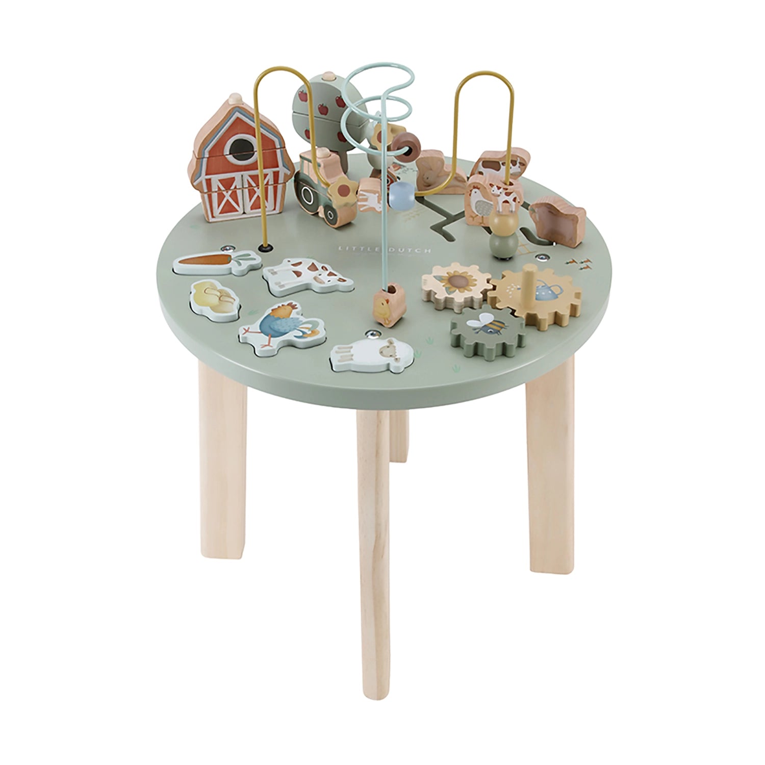 Little dutch wooden activity table for toddlers little farm green