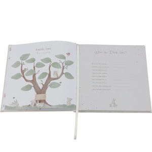 Timeless design of the baby book, perfect for family keepsakes.