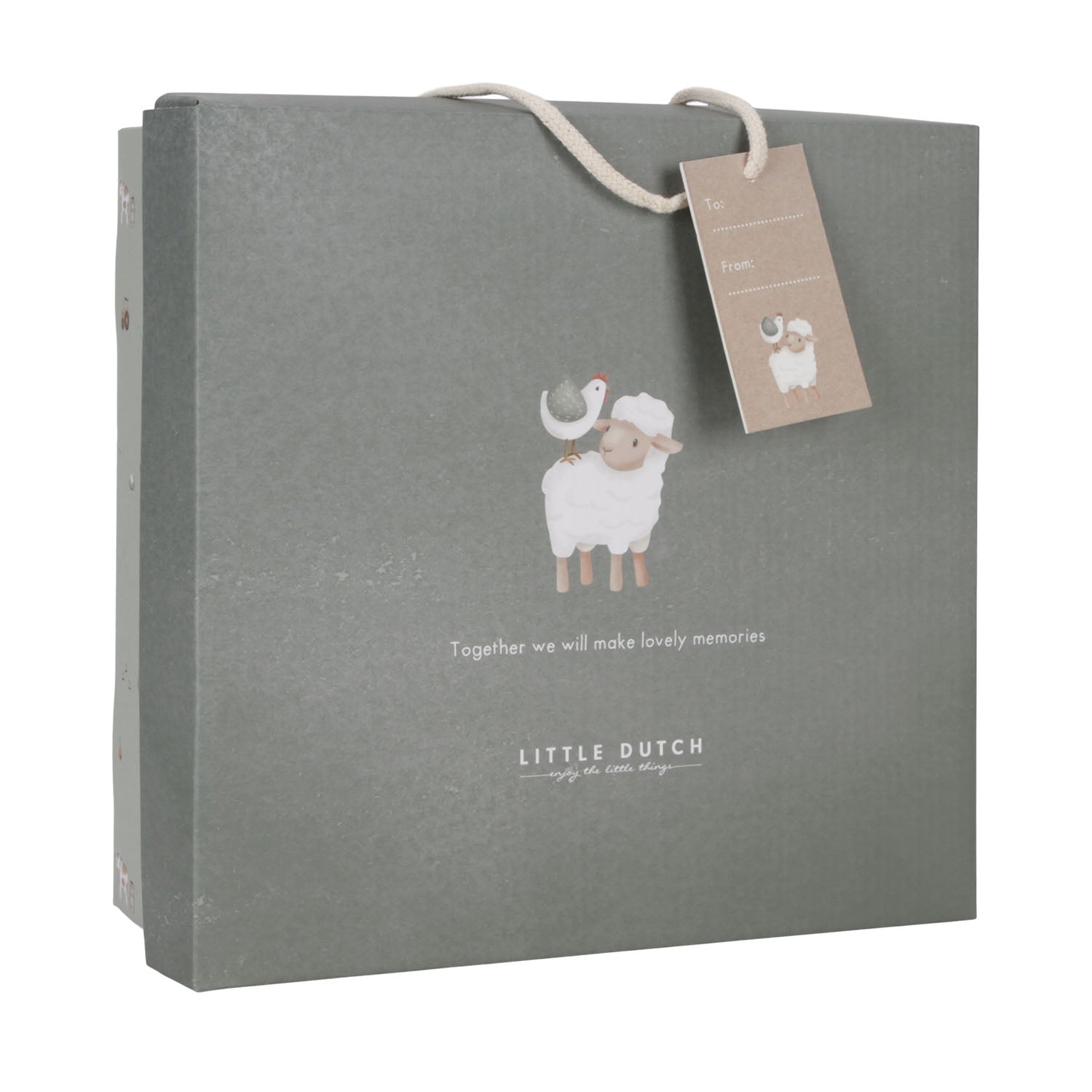 Closed Little Dutch Baby Gift Set box, showing the perfect presentation for a baby shower present.