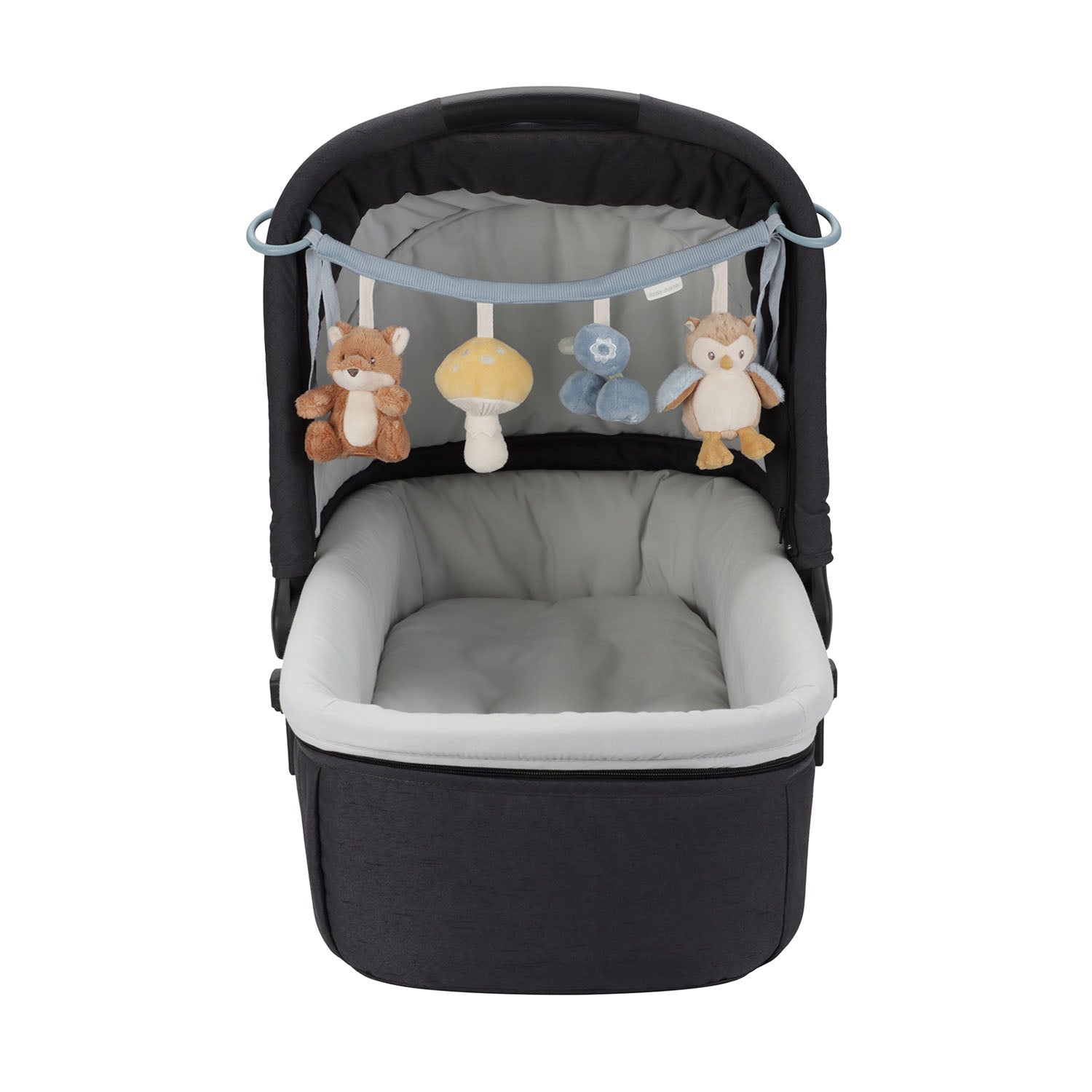 Baby can play with little dutch car seat toy.