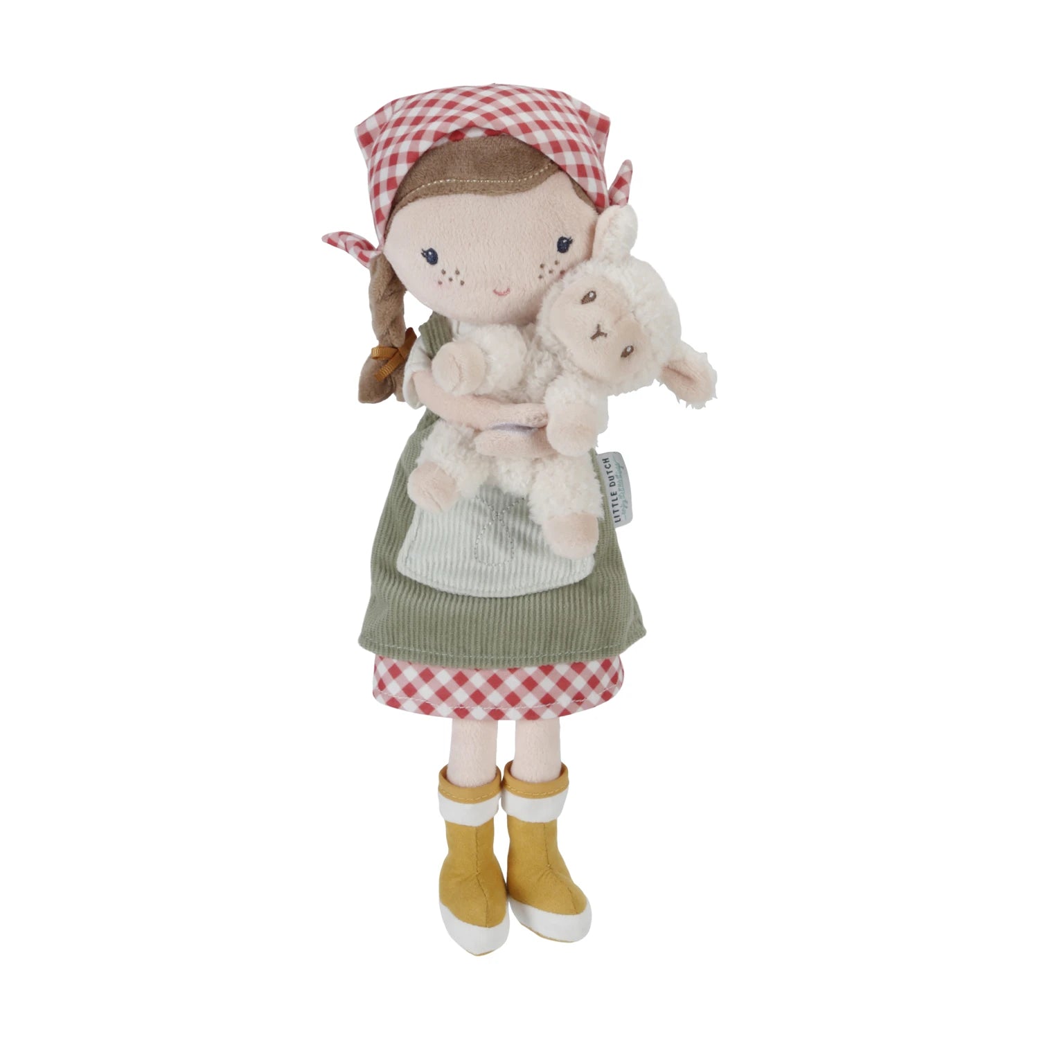 Little dutch cuddle doll farmer rosa with  tulip - 35 cm