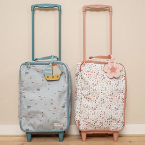 Lightweight suitcase with a carrying loop, perfect for small hands.