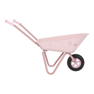 Pink Little Dutch toy wheelbarrow with a fairy garden design, perfect for imaginative outdoor play