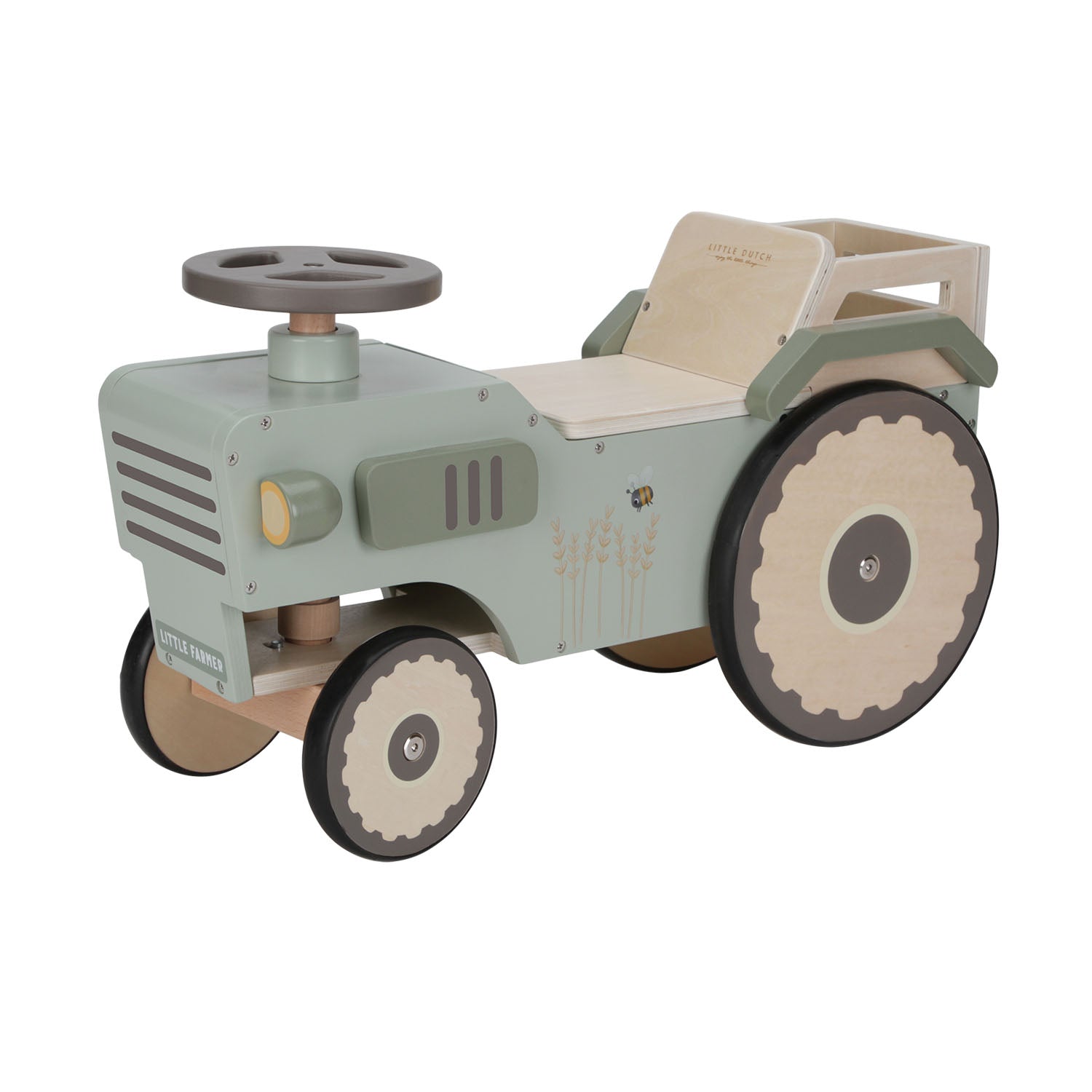 Little Dutch Ride On Tractor in green for toddlers.