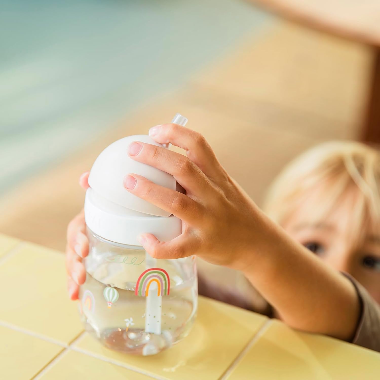 Little Dutch water bottle with straw is perfect for toddlers.
