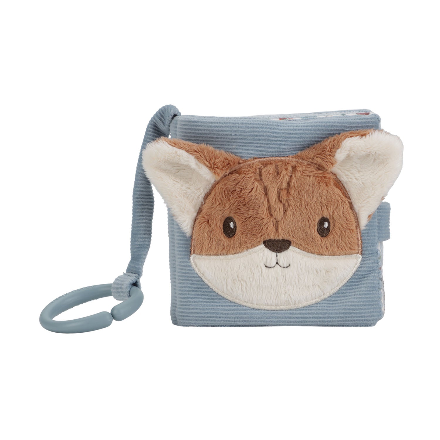 Soft Little Dutch Stroller Booklet activity toy attached to a baby stroller for on-the-go entertainment