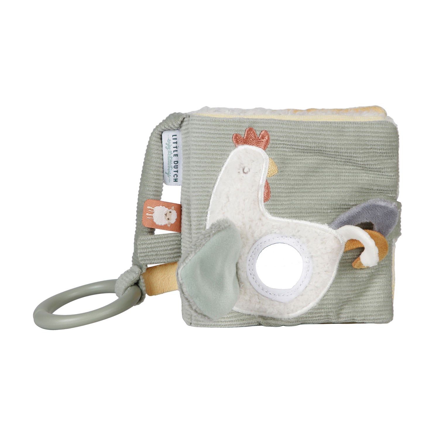 Soft activity stroller booklet with mirror.