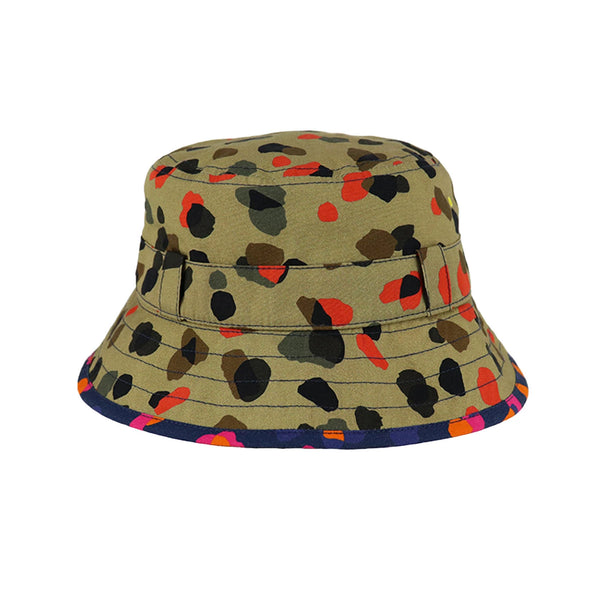 kids leopard bucket hat, leopard bucket hat for kids UPF 50+, kids leopard hat with chin strap