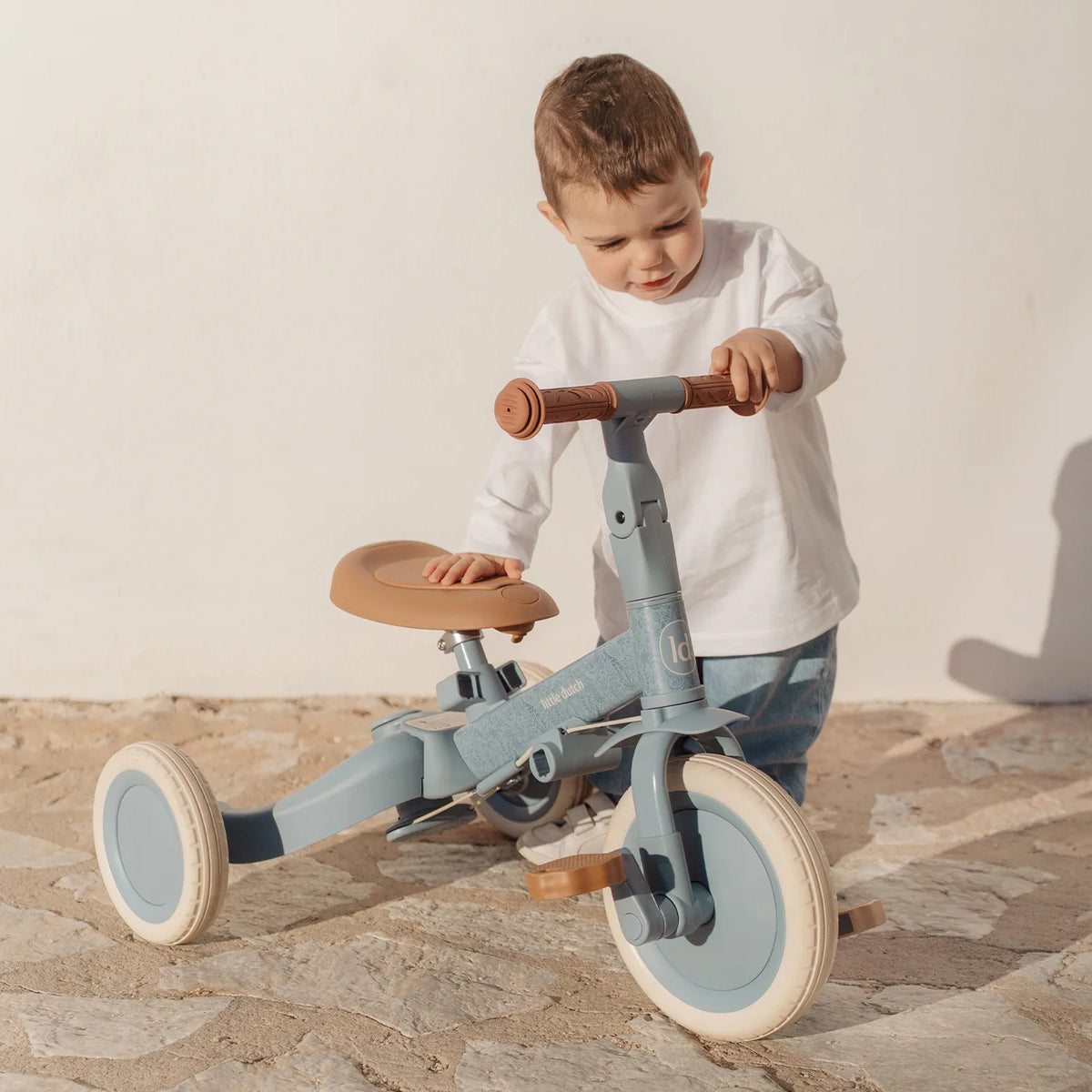 Little Dutch tricycle ready for independent pedalling