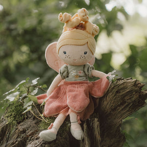 Lifestyle image of little ducth cuddle doll fairy mila.