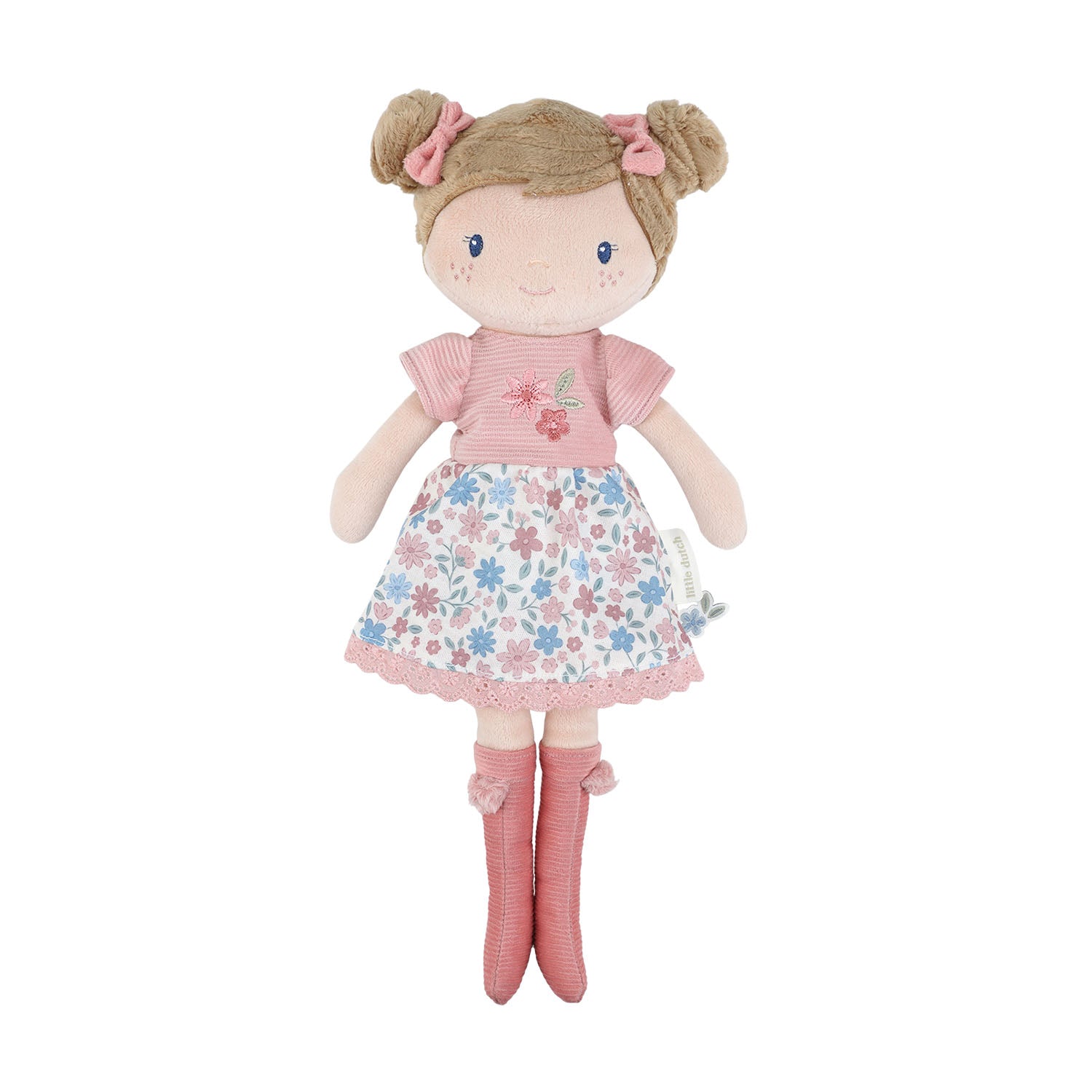 Little Dutch Cuddle Doll Rosa with floral skirt and pompom boots