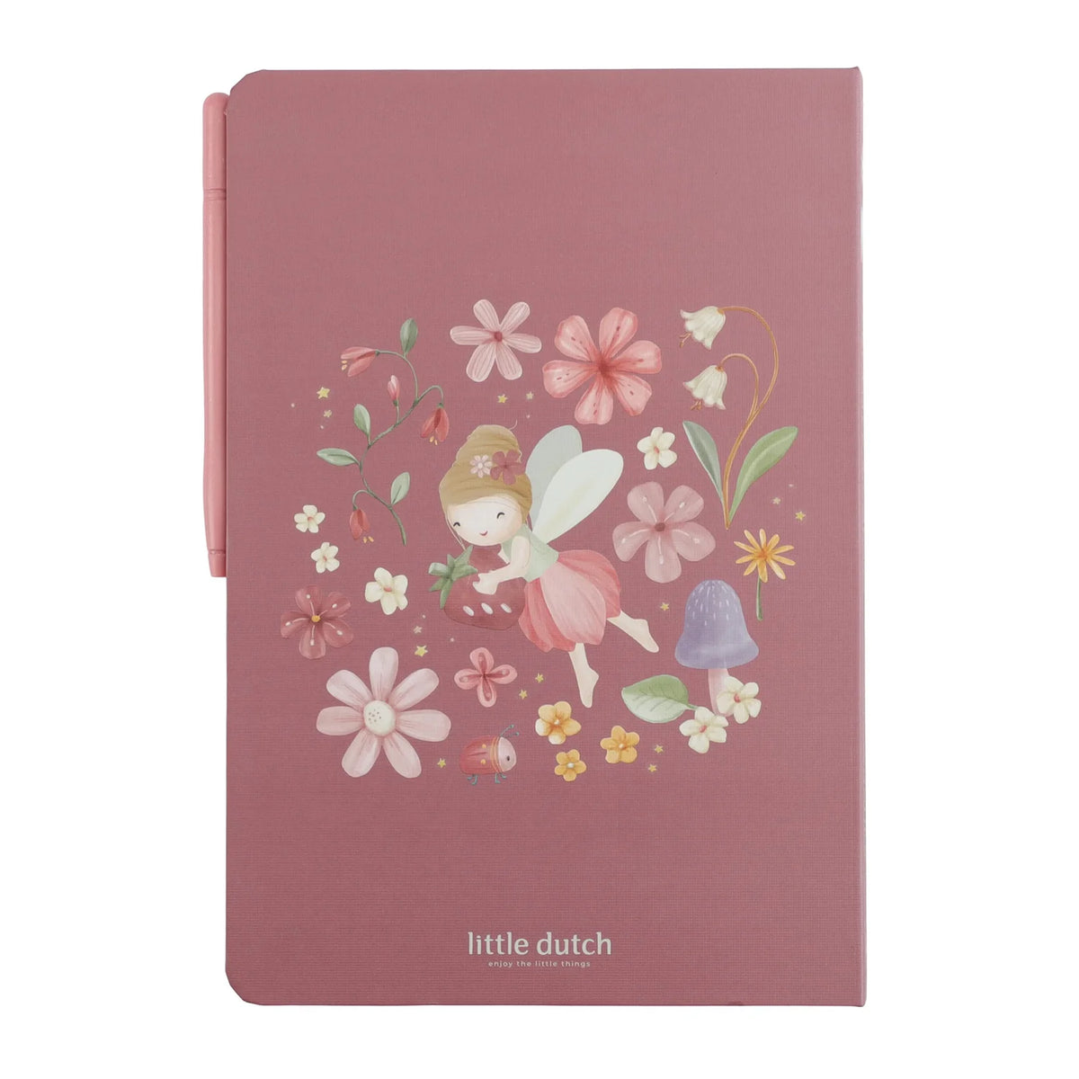 Little Dutch Drawing Tablet Pink Fairy Garden closed slim design in soft pink