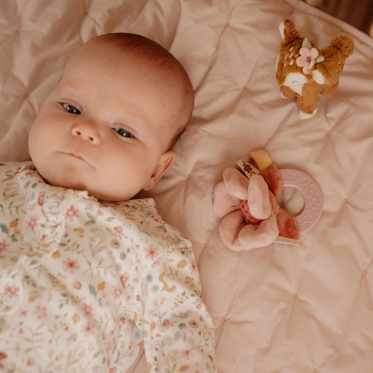 Baby snuggles soft bird cuddle cloth from Little Dutch Fairy Garden collection, gentle comfort toy
