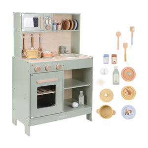 Little Dutch play kitchen in mint colour with accessories