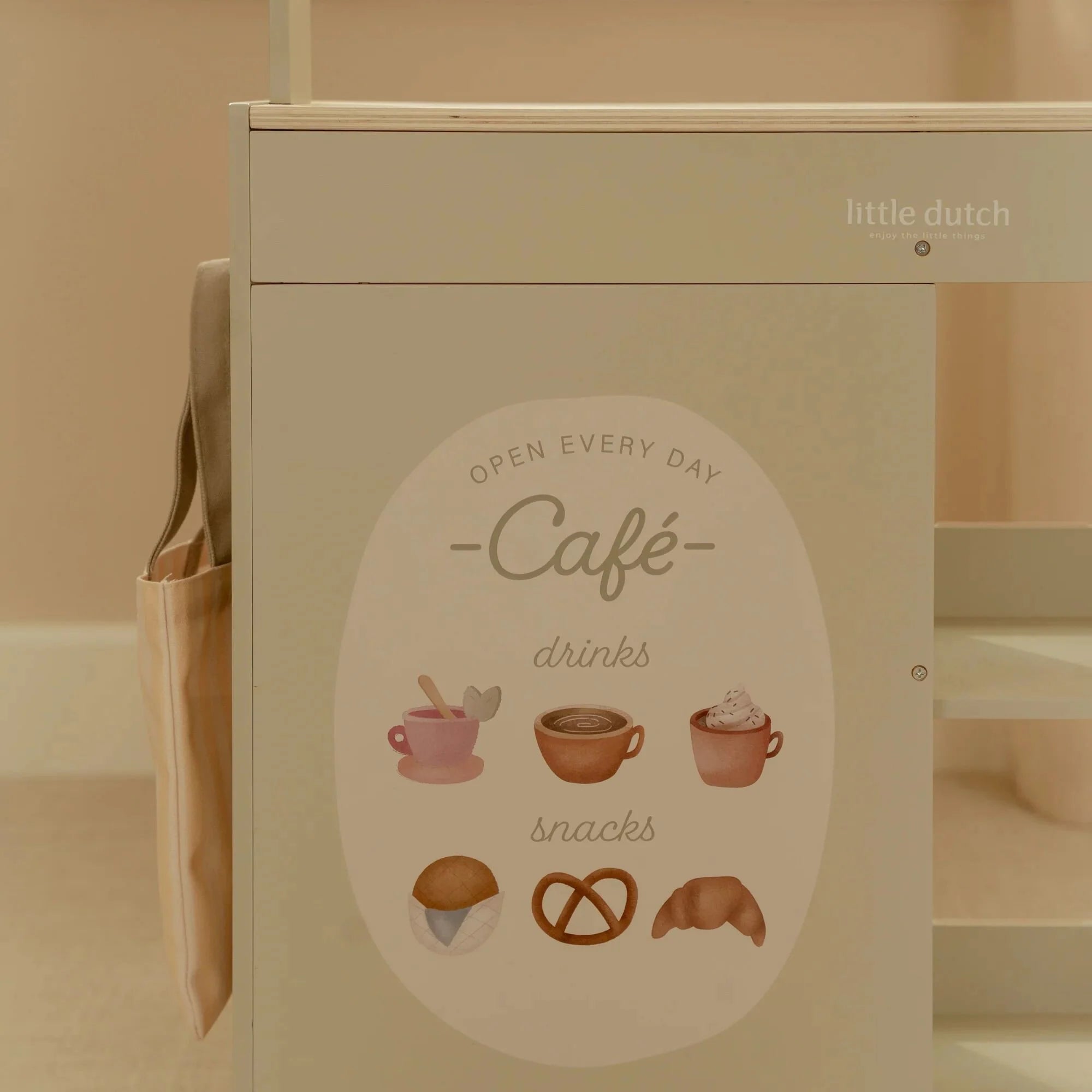 Little Dutch role play café side of wooden market stall