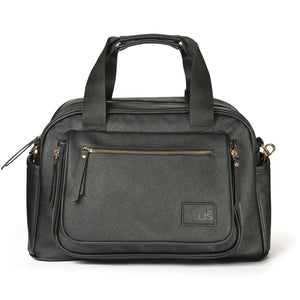 Allis baby black baby changing bag with 17 pockets, foldable changing mat and detachable buggy clips