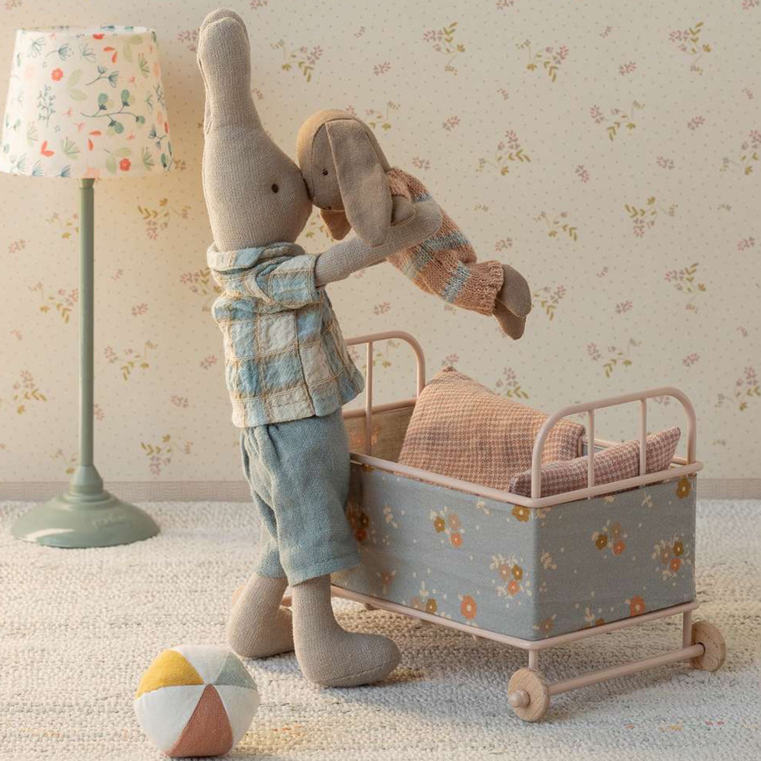 Miniature toy bed for Maileg micro-sized friends