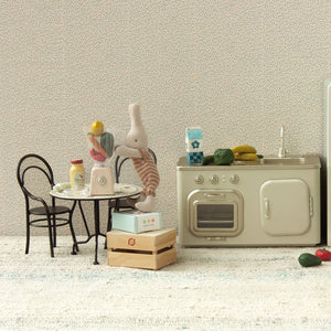 Miniature dining table and chairs set for rabbits and bunnies.