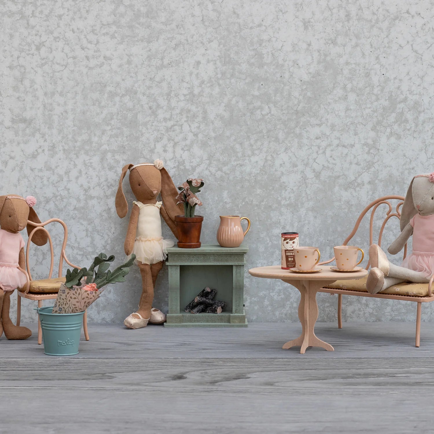 Maileg tiny fireplace for miniature mice and bunnies.