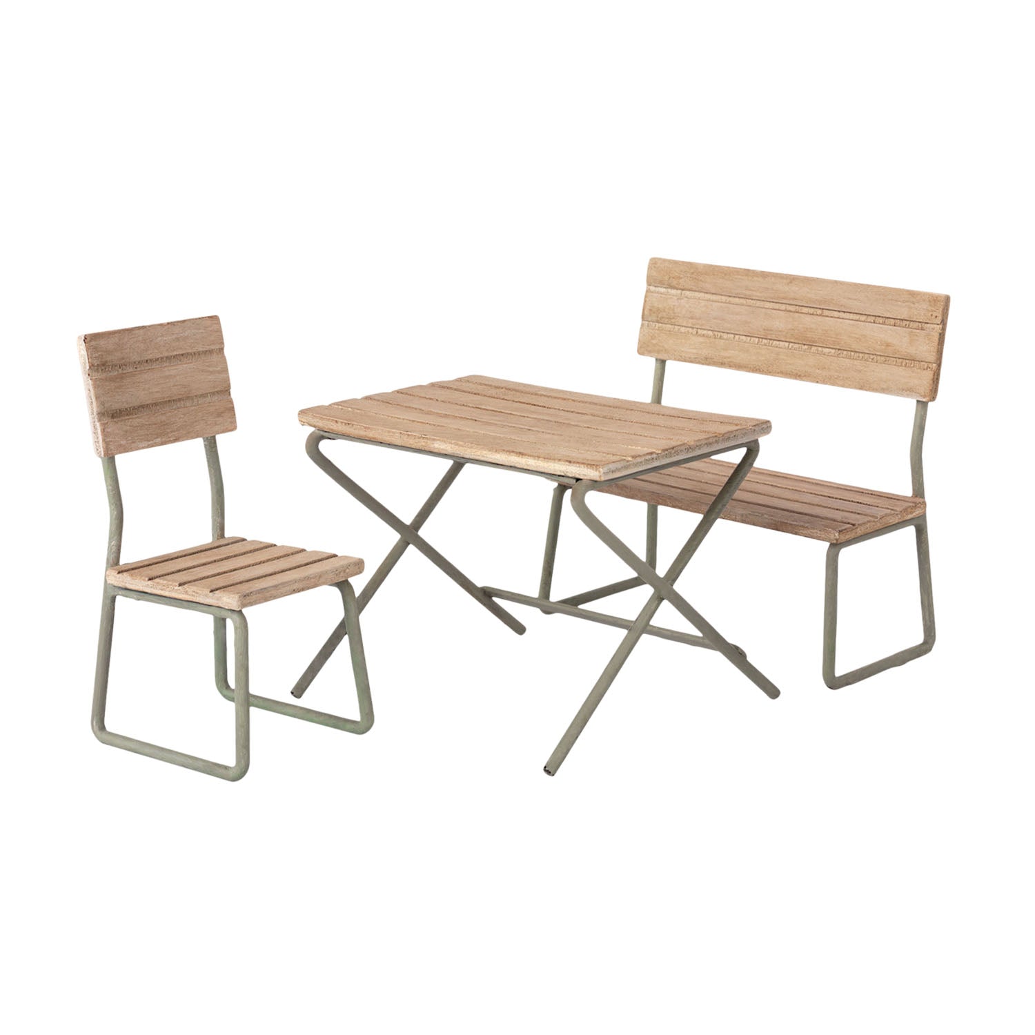 Maileg Garden Set table with chair and bench