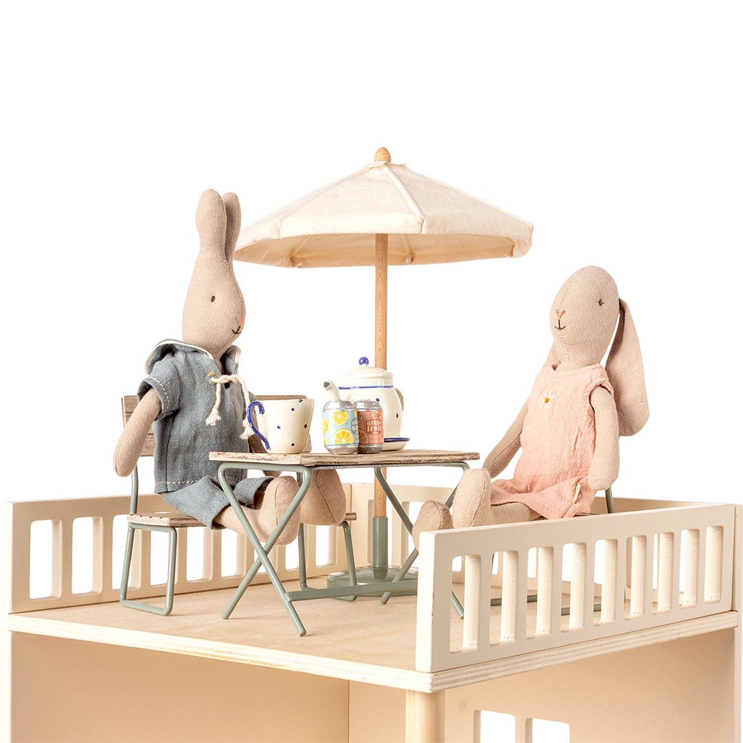 Wooden and metal vintage-style doll furniture