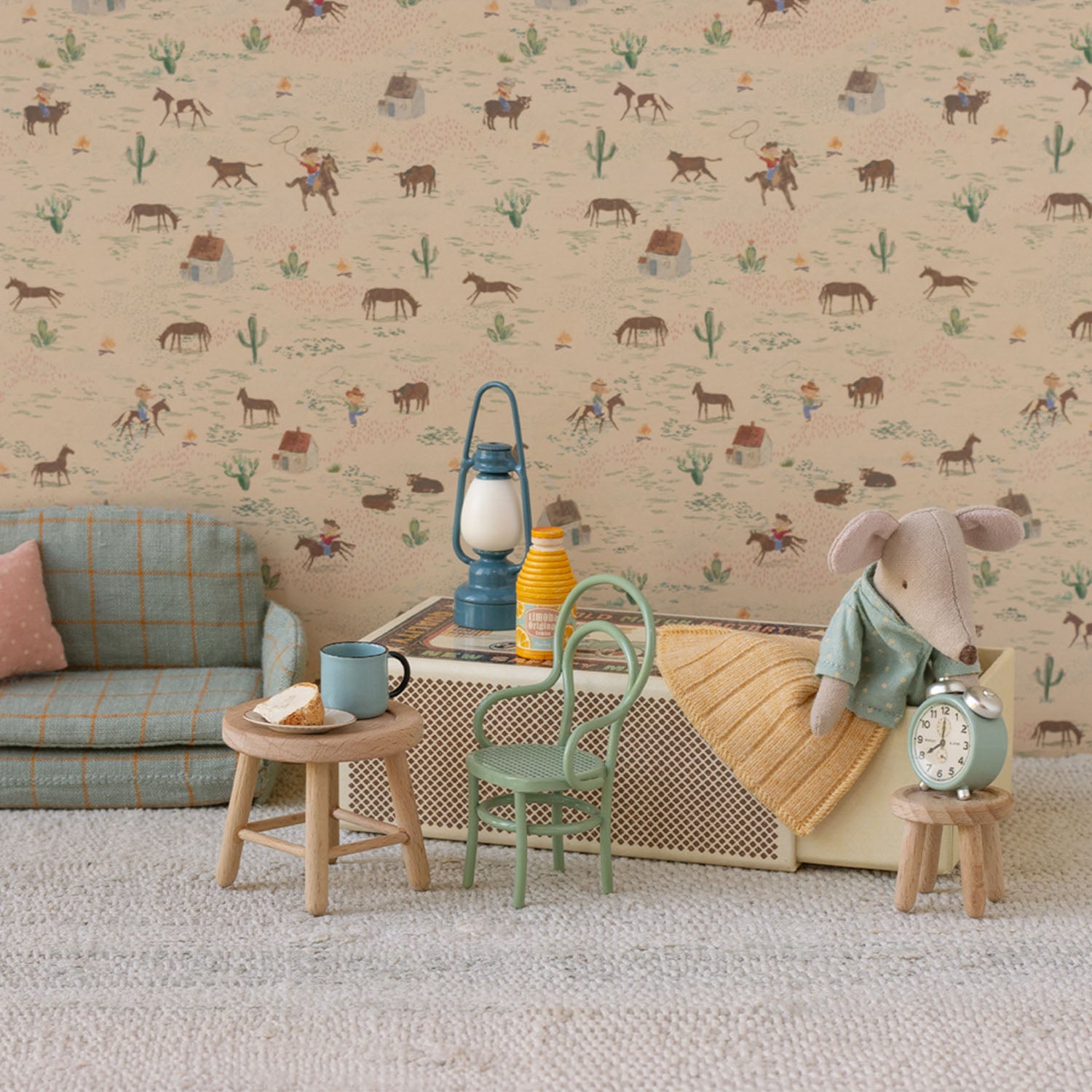 Maileg Little Brother Mouse with pillow and blanket