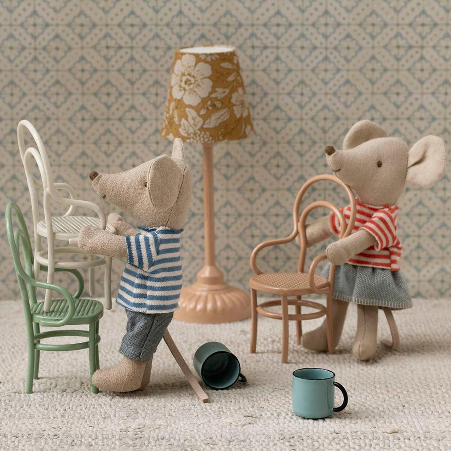 Cute Maileg sibling mice LouiMax and Stella for imaginative play