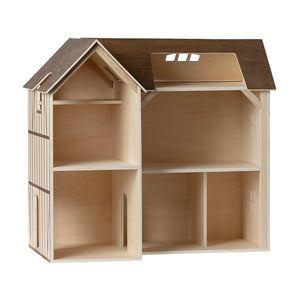 Maileg mouse hole farmhouse - wooden dollhouse for mice in a white background.