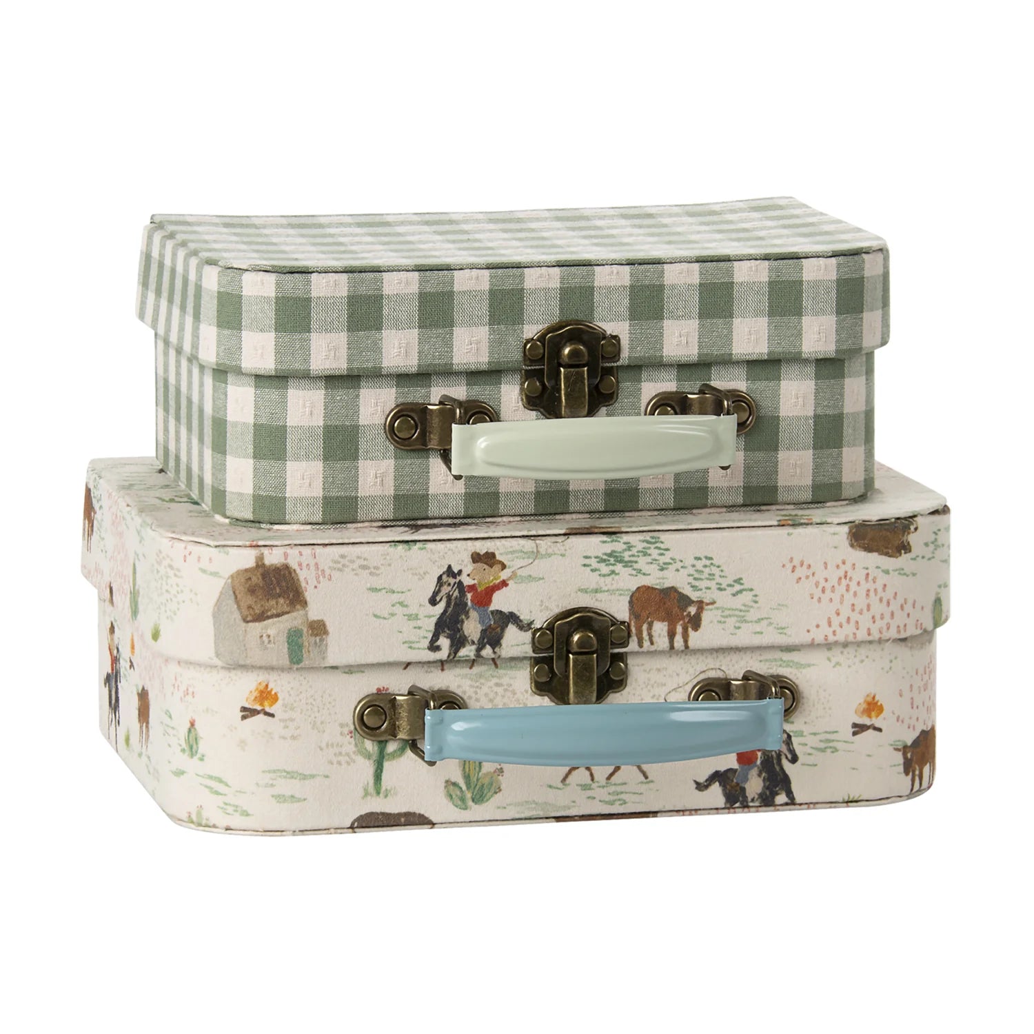 Maileg 2-piece suitcase set for small toys and play.