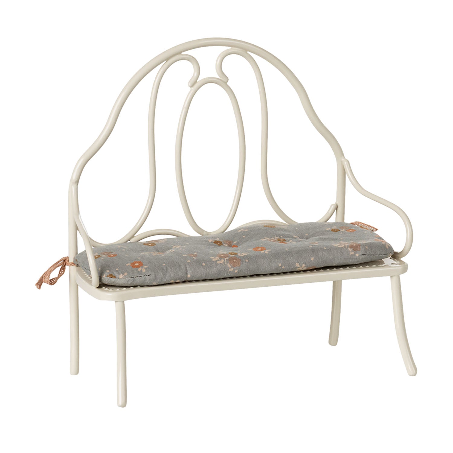 Maileg Vintage Bench Miniature with soft cushion.