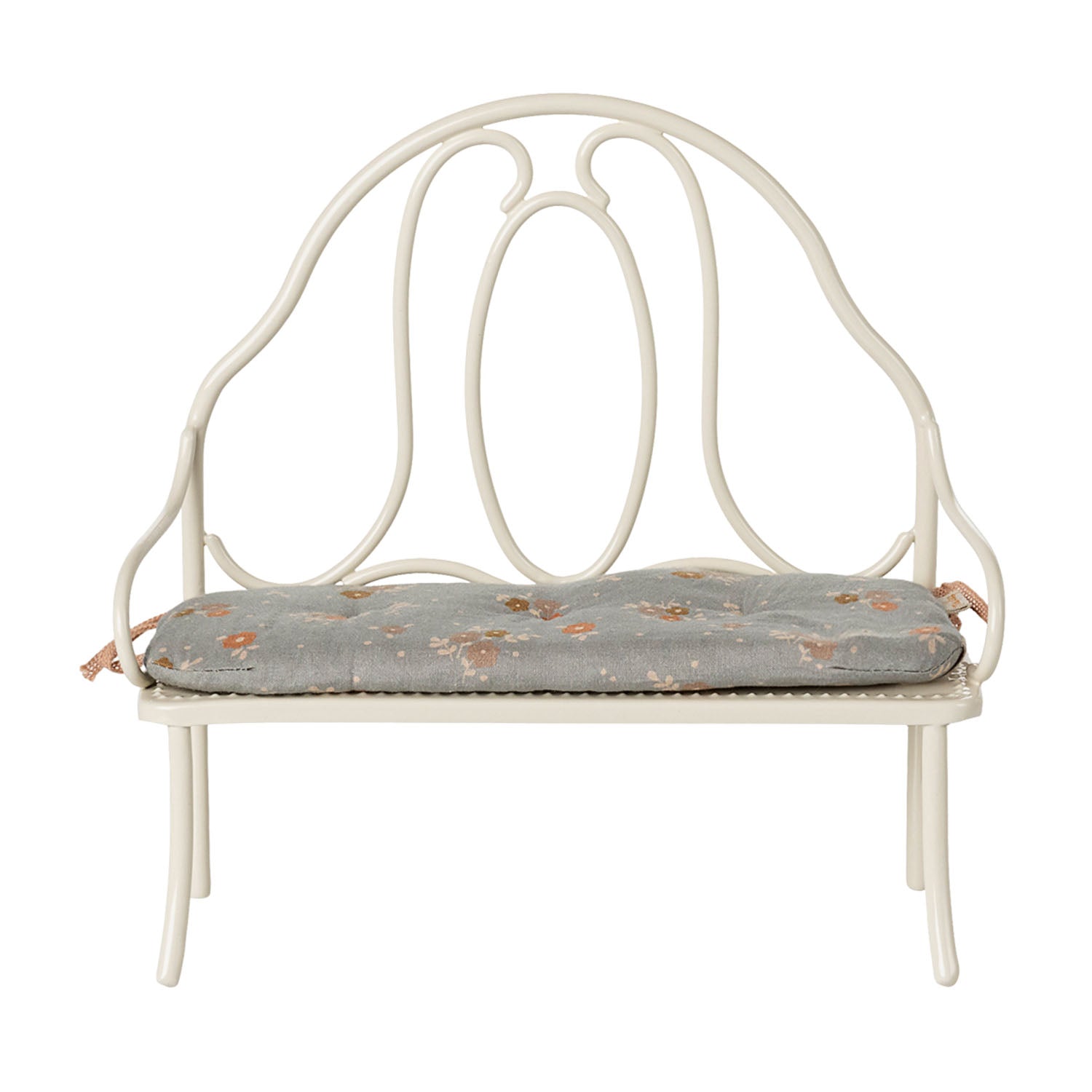 White vintage-style miniature bench for children 3+