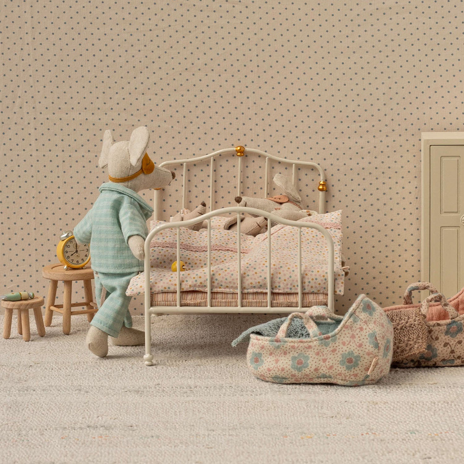 Maileg vintage bed sized for Mum, Dad, and Grandparent mice.