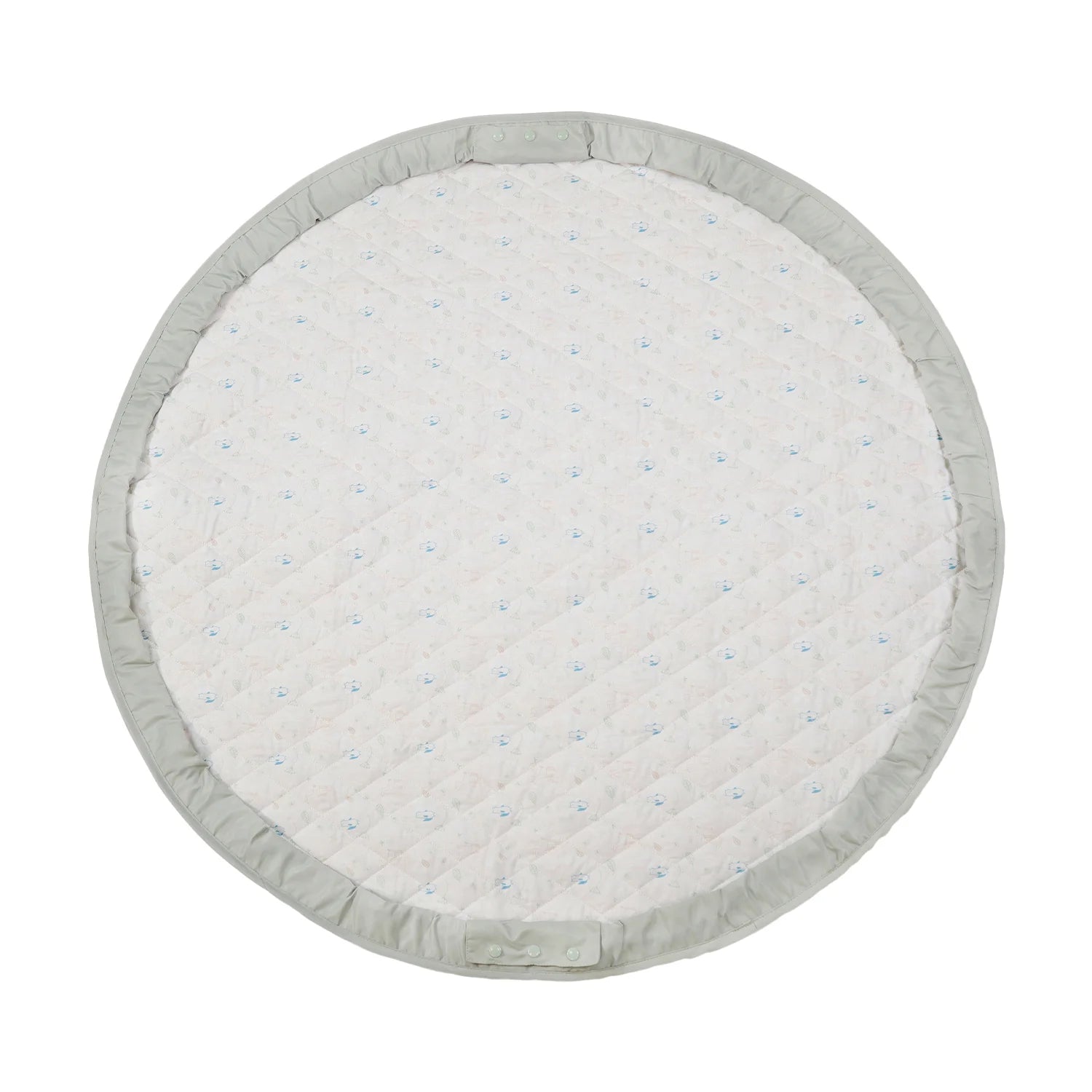 Round light green playmat laid flat, displaying the surface with a subtle green pattern.