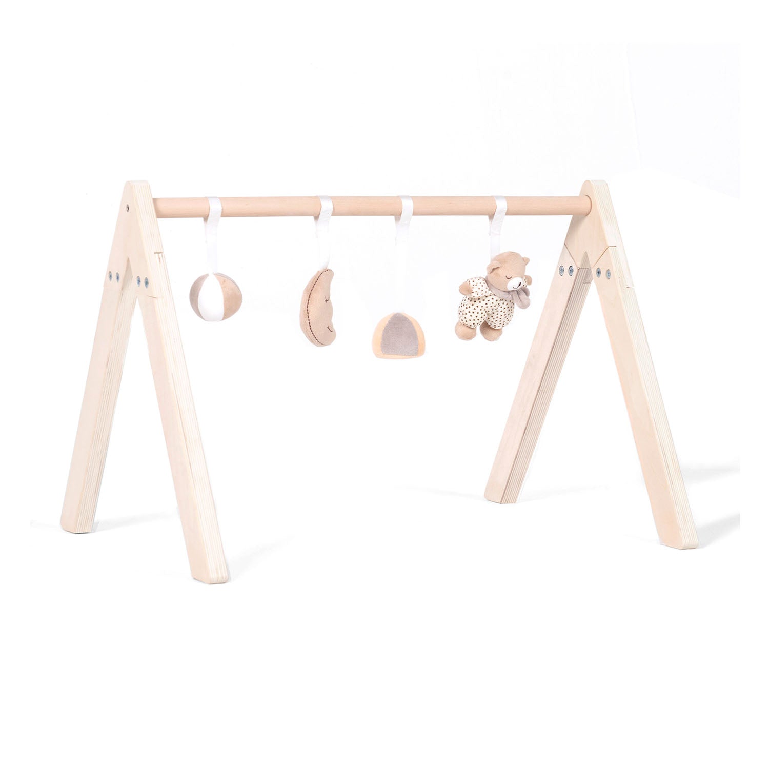 Eco-friendly plywood baby gym for newborn sensory play