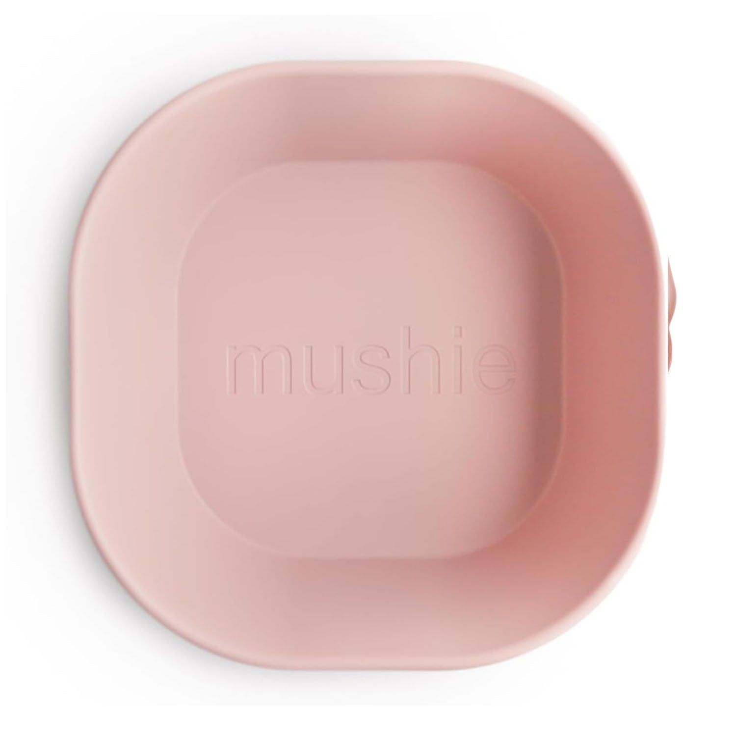 Mushie dinnerware bowl in blush color for girls.