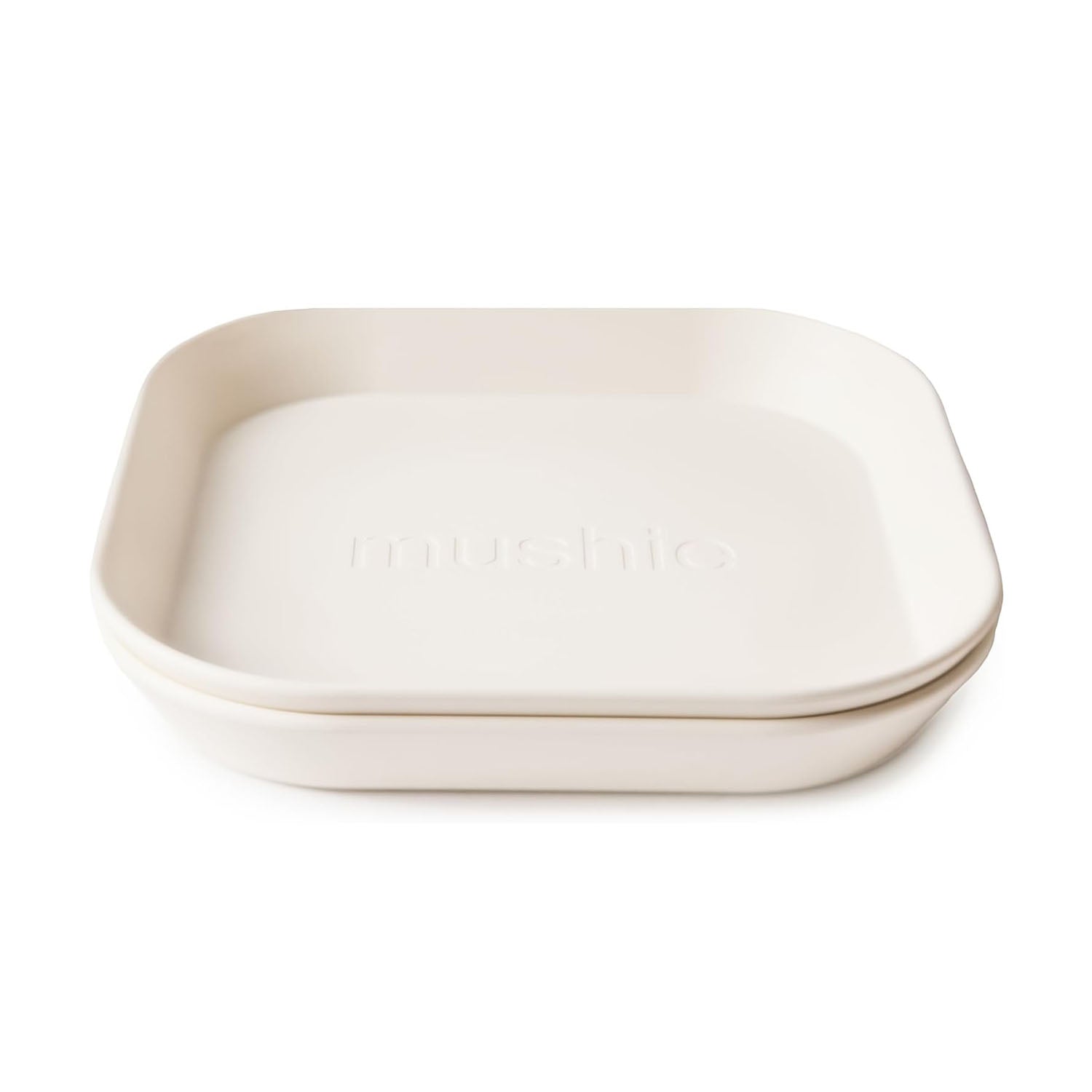Mushie Dinnerware plate set of 2 in ivory colour.