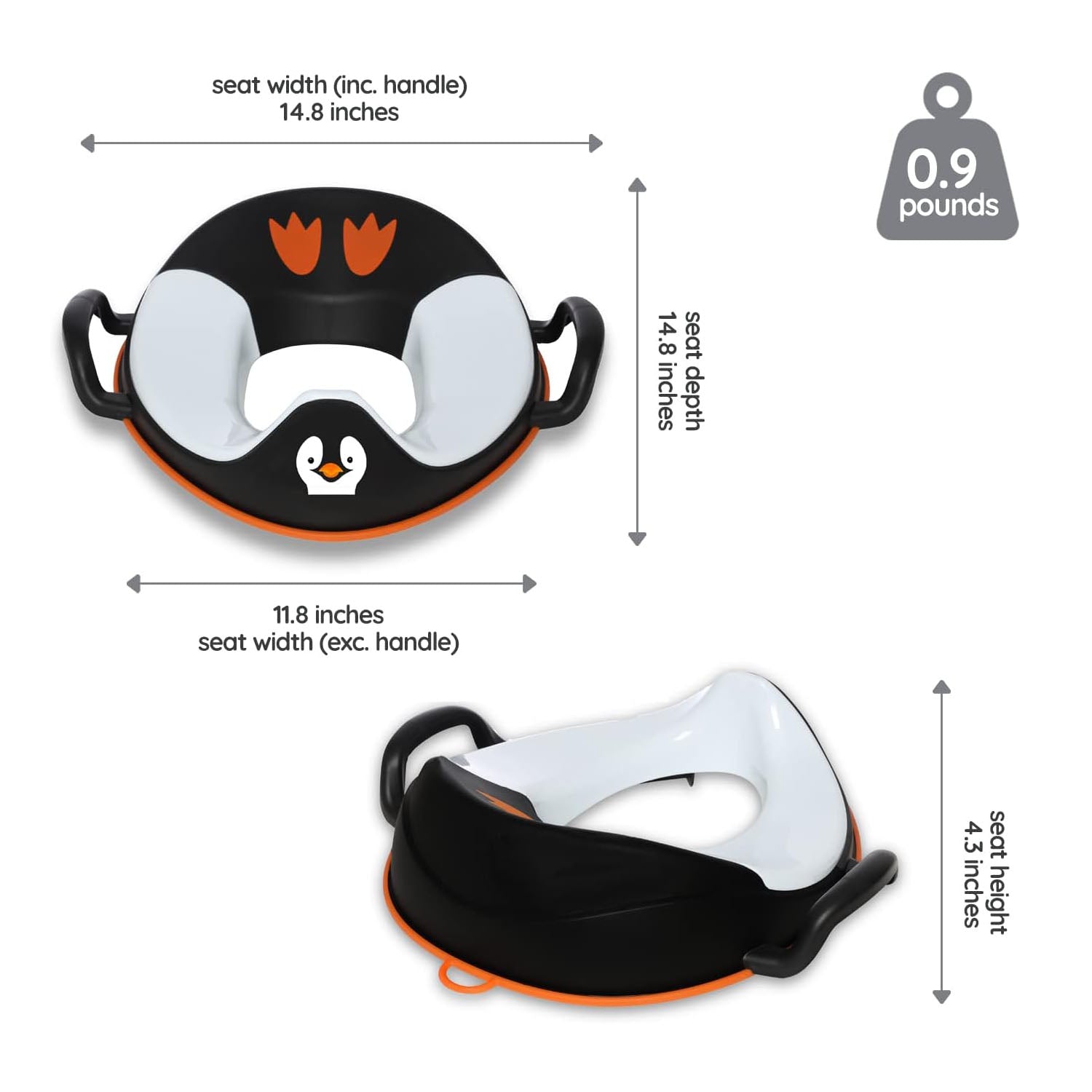 Dimensions of the my carry potty my little trainer seat.
