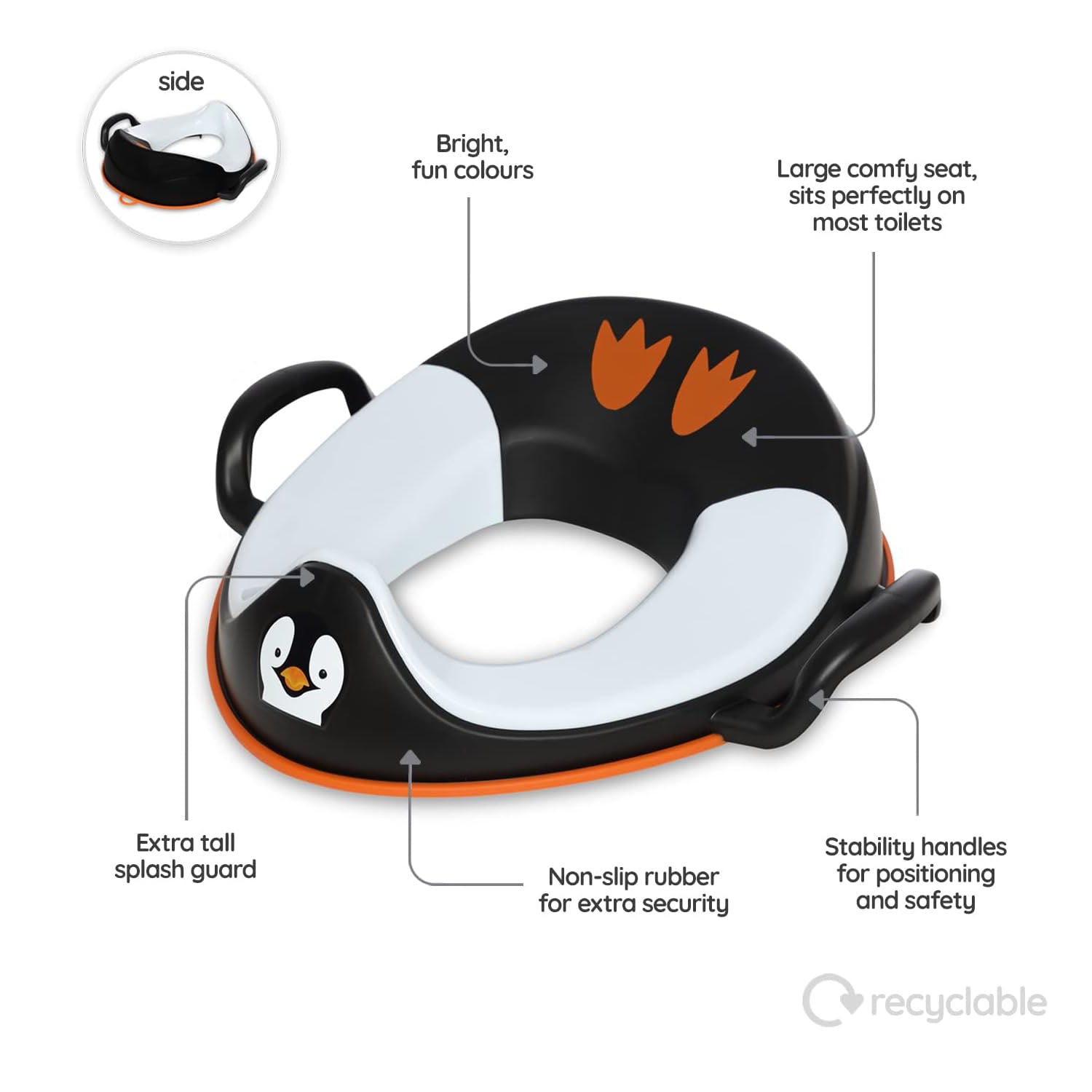 Lightweight travel potty trainer seat for kids.